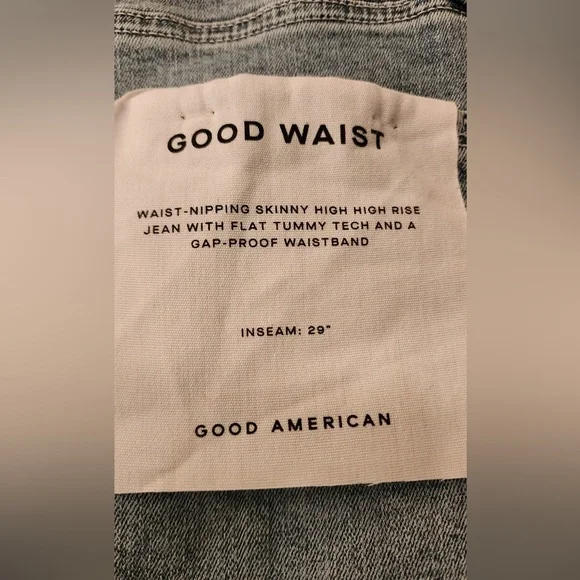 Good American Good Waist Skinny High Rise Blue Jeans Tummy Tech Size 2 /26 - Picture 8 of 16